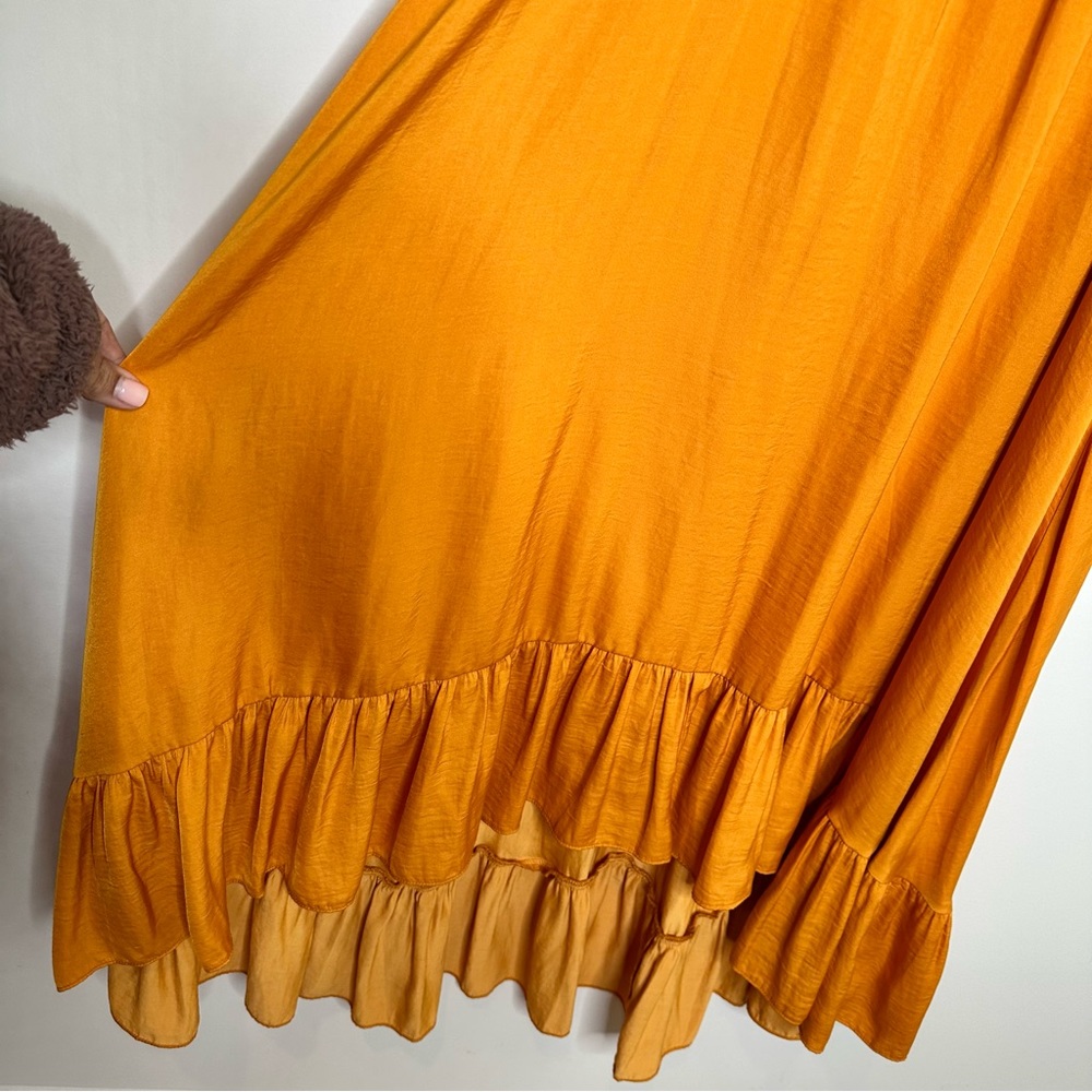 Maje Rasti One-Shoulder Satin Midi Dress in Yellow - Picture 5 of 12